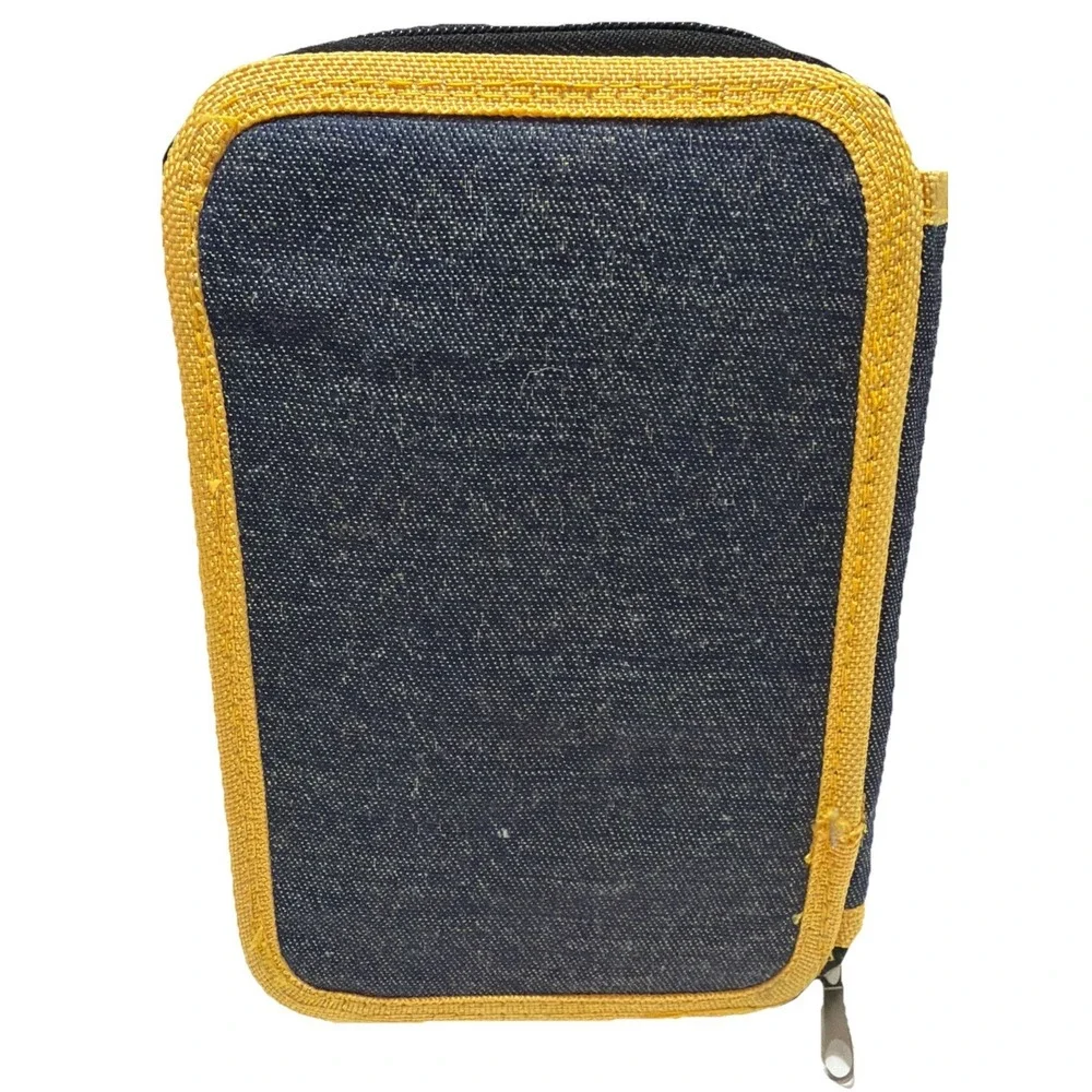 Girls Denim Sisters Are Special Makeup Brush Paintbrush Case Zip Up Holder